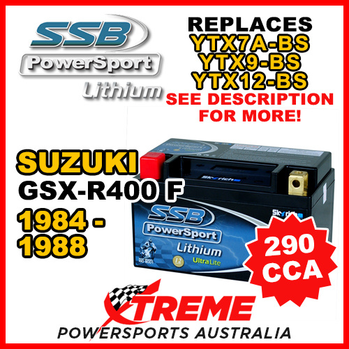 SSB 12V 290 CCA For Suzuki GSX-R400F GSX-R 400F 1984-1988 LFP14H-BS Lithium Battery