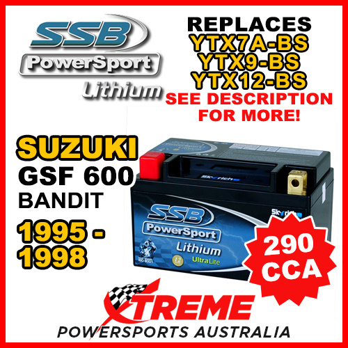 SSB 12V 290 CCA For Suzuki GSF600 GSF 600 Bandit 1995-1998 LFP14H-BS Lithium Battery