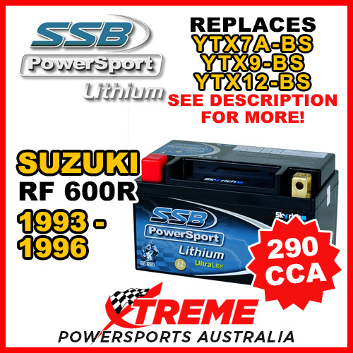 SSB 12V 290 CCA For Suzuki RF600R RF 600R 1993-1996 LFP14H-BS Lithium Battery