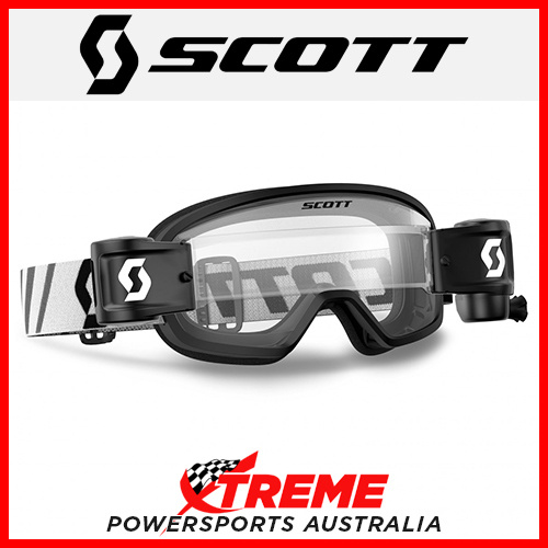 Scott Buzz WFS Black Goggles With Clear Lens Motocross Dirt Bike