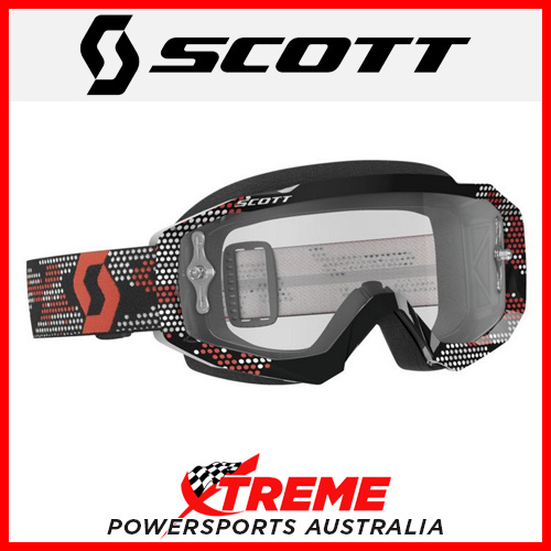 Scott Black/Red Hustle MX Goggles With Clear Lens Motocross Dirt Bike