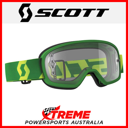Scott Green/Yellow Buzz MX Pro Goggles With Clear Lens Motocross Dirt Bike