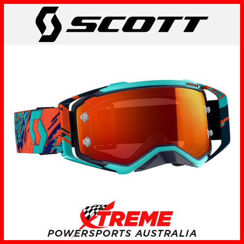 Scott Blue/Orange Prospect Goggles With Orange Chrome Lens Motocross Dirt Bike