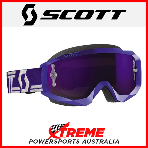 Scott Blue/White Hustle X Goggles With Purple Chrome Lens Motocross Dirt Bike