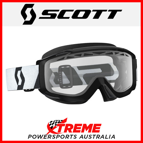 Scott Black/White Split OTG Goggles With Clear Lens Motocross Dirt Bike