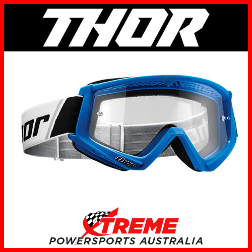 Thor Pro Combat Blue/White Goggles With Clear Lens MX Eyewear Motocross Bike Pro