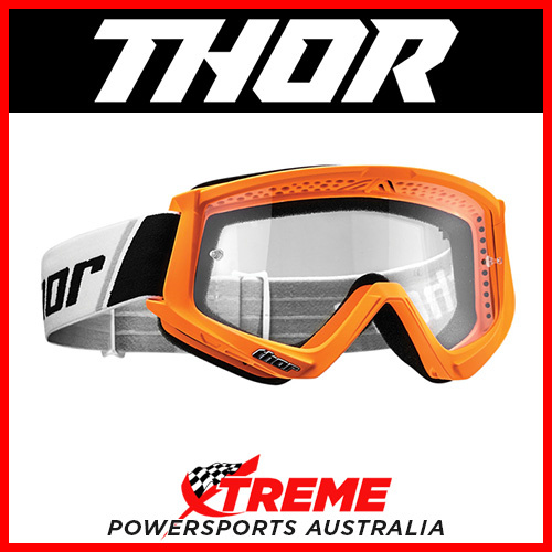 Thor Pro Combat Fluorescent Orange/Black Goggles With Clear Lens MX Eyewear Bike