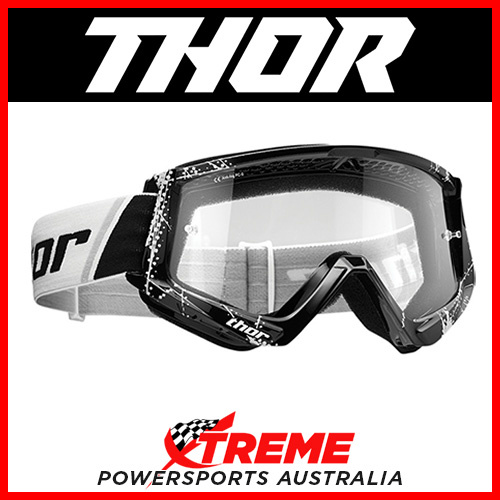 Thor Combat Youth Web Black Goggles With Clear Lens MX Eyewear Motocross Bike
