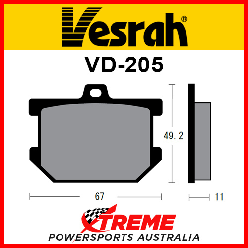 Yamaha XV 1000 TRI 81 Vesrah Semi-Metallic Front Brake Pad VD-205JL