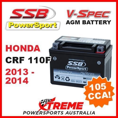 SSB 12V V-SPEC DRY CELL AGM 105 CCA BATTERY HONDA CRF110F CRF 110F 2013-2014 MX
