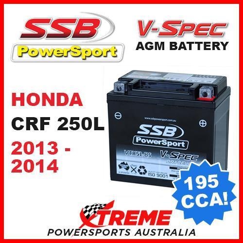 SSB 12V V-SPEC DRY CELL AGM 195 CCA BATTERY HONDA CRF250L CRF 250L 2013-2014 MX
