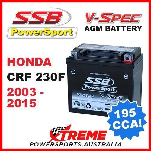 SSB 12V V-SPEC DRY CELL AGM 195 CCA BATTERY HONDA CRF230F CRF 230F 2003-2015 MX