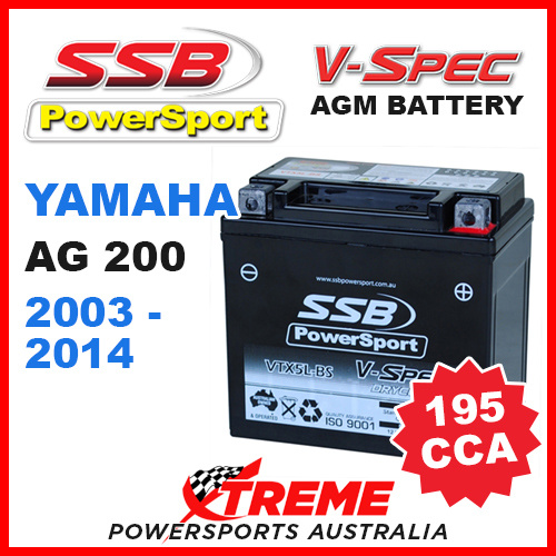 SSB 12V V-SPEC DRY CELL AGM 195 CCA BATTERY YAMAHA AG200 AG 200 2003-2014