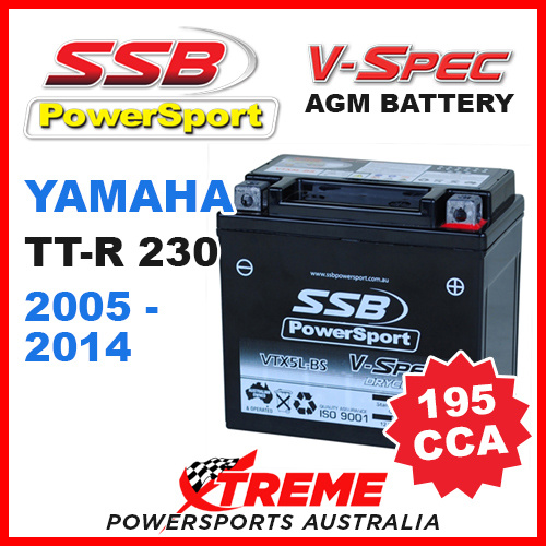 SSB 12V V-SPEC DRY CELL AGM 195 CCA BATTERY YAMAHA TT-R230 TT-R 230 2005-2014