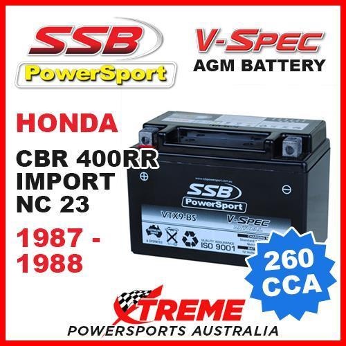 SSB 12V V-SPEC DRY CELL AGM 260 CCA BATTERY HONDA CBR400RR CBR 400RR 1987-1988