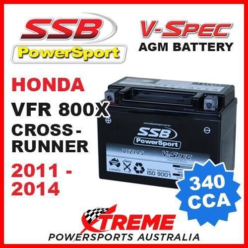 340CCA V-Spec 12V AGM Battery for Honda VTR800X Crossrunner 2011-2019