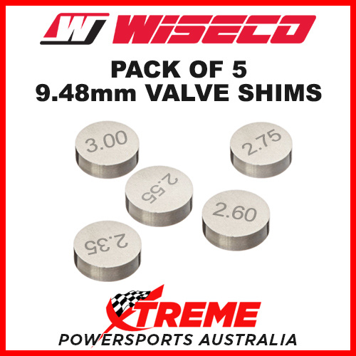5 PACK WISECO 9.48mm 400cc+ 4-STROKE VALVE SHIMS CRF KXF YZF RMZ 9.48 x 1.20mm