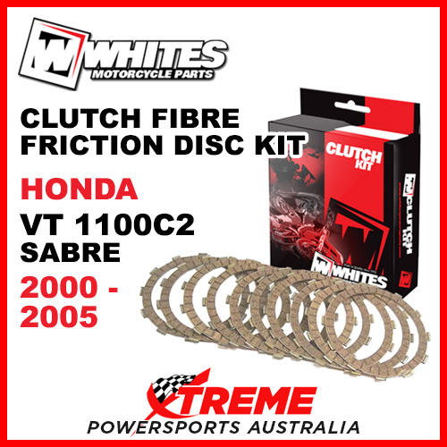 Whites Honda VT1100C2 VT 1100 C2 Sabre 2000-2005 Clutch Fibre Friction Disc Kit