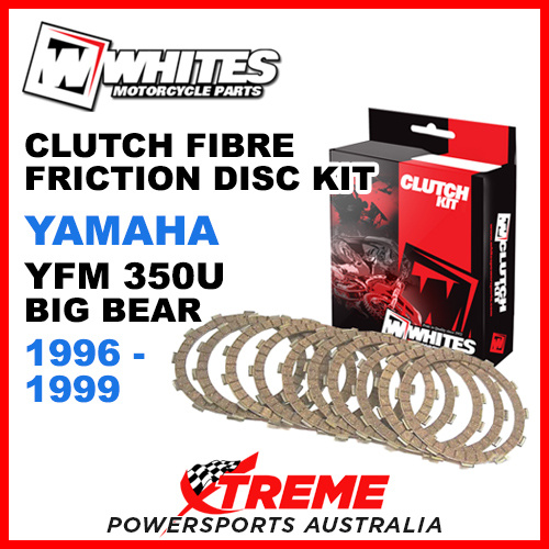 Whites Yamaha YFM350U YFM 350U Big Bear 1996-1999 Clutch Fibre Friction Disc Kit
