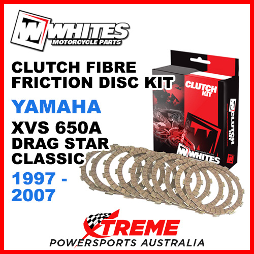 Whites Yamaha XVS650A Drag Star Classic 1997-2007 Clutch Fibre Friction Disc Kit