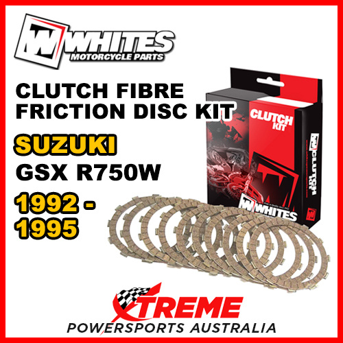 Whites For Suzuki GSXR750W GSX-R750W 1992-1995 Clutch Fibre Friction Disc Kit