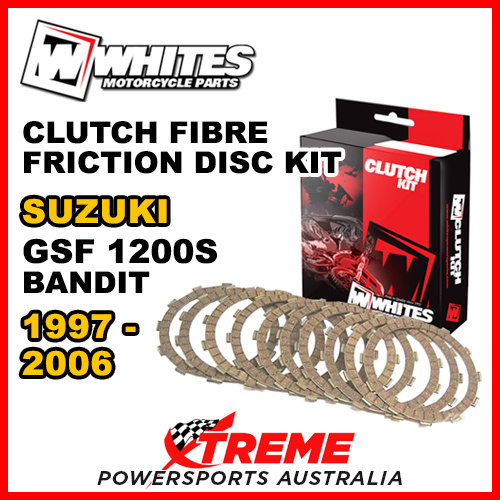 Whites For Suzuki GSF1200S GSF 1200S Bandit 1997-2006 Clutch Fibre Friction Disc Kit