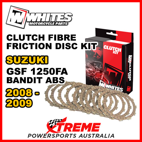 Whites For Suzuki GSF1250FA Bandit ABS 2008-2009 Clutch Fibre Friction Disc Kit