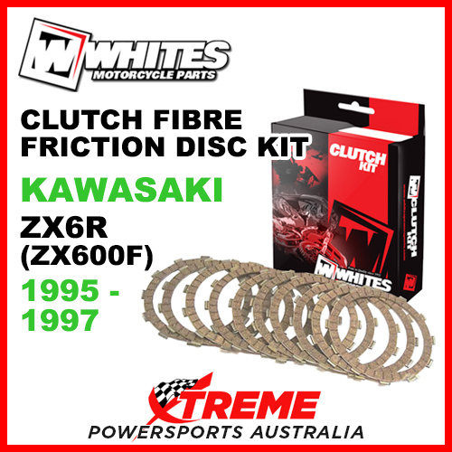 Whites Kawasaki ZX6R ZX600F 1995-1997 Clutch Fibre Friction Disc Kit