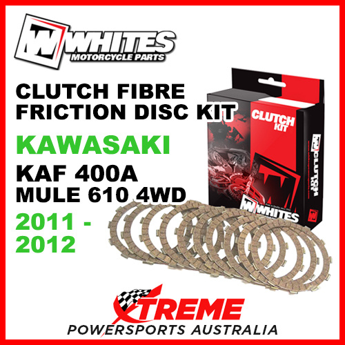 Whites Kawasaki KAF400A 4WD Mule 610 2011-2012 Clutch Fibre Friction Disc Kit