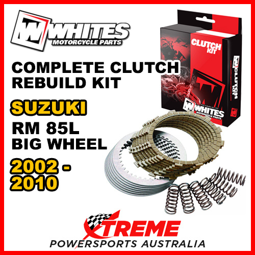 Whites For Suzuki RM85L RM 85L Big Wheel 2002-2010 Complete Clutch Rebuild Kit