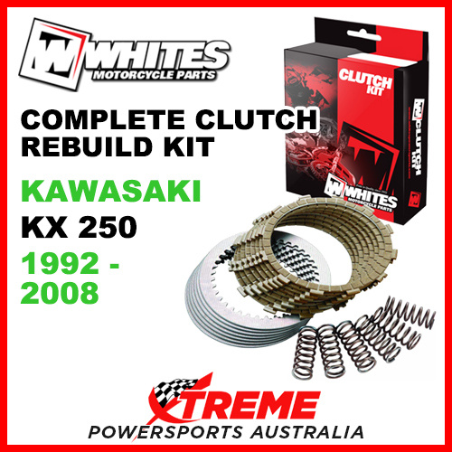 Whites Kawasaki KX250 KX 250 1992-2008 Complete Clutch Rebuild Kit