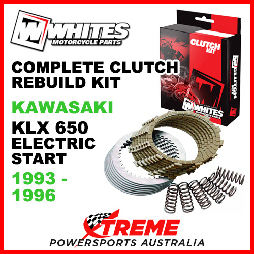 Whites Kawasaki KLX650 KLX 650 E/Start 1993-1996 Complete Clutch Rebuild Kit