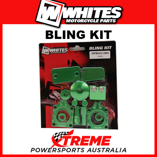 Whites Kawasaki KX450F KXF450 2009-2016 Green Alloy Bling Kit MX WPBKK3GRN