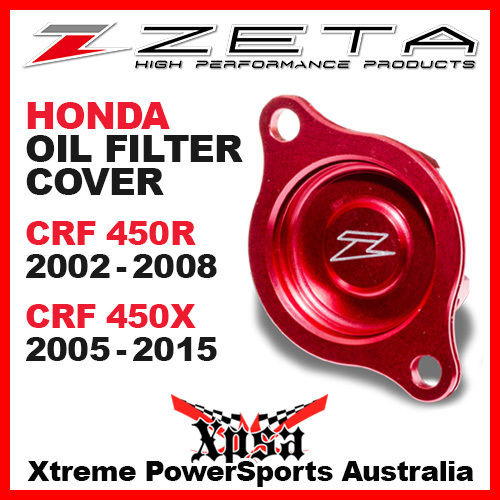 ZETA OIL FILTER COVER RED HONDA CRF 450R CRF450R 02-2008 CRF450X 450X 05-2015 MX