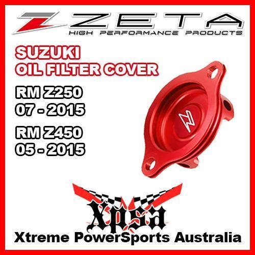 ZETA OIL FILTER COVER RED For Suzuki RMZ 250 RMZ250 07-2015 RMZ450 450 05-2015 MX