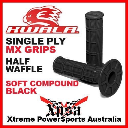 KWALA MX PRO SERIES SINGLE PLY GRIPS HALF WAFFLE BLACK SOFT COMPOUND MOTOCROSS