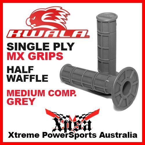 KWALA MX PRO SERIES SINGLE PLY GRIPS HALF WAFFLE GREY MEDIUM COMPOUND MOTOCROSS