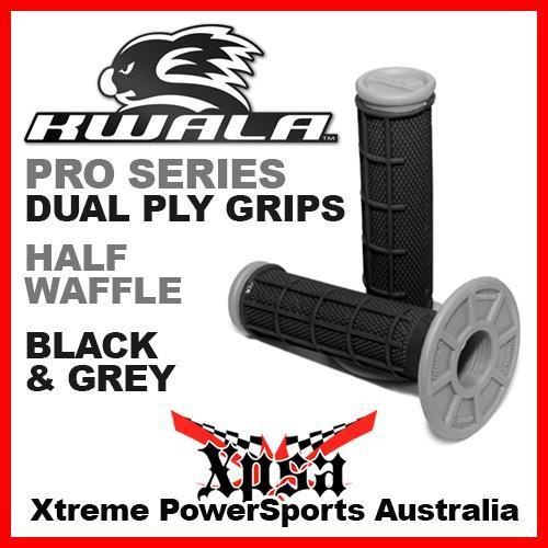 KWALA PRO SERIES DUAL PLY HALF WAFFLE GRIPS BLACK GREY KTM MX MOTOCROSS ENDURO