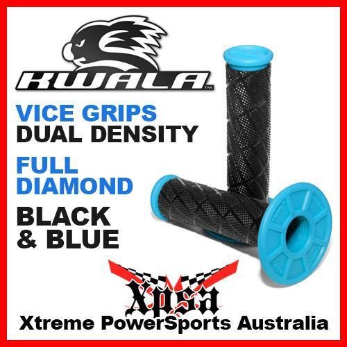 KWALA MX VICE GRIPS DUAL DENSITY FULL DIAMOND BLACK BLUE MOTOCROSS ENDURO YZ WR